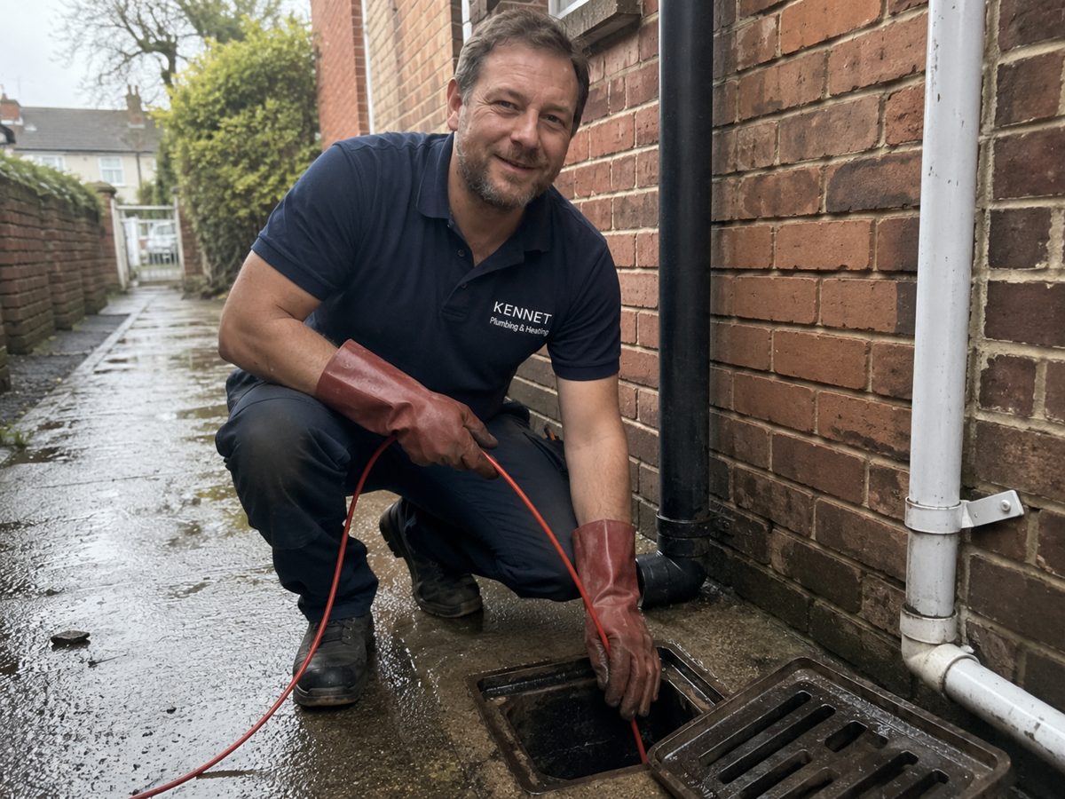 Drain clearing on a blocked outdoor drain in Tilehurst